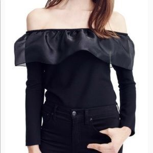 J. Crew Top - organza ruffle, off shoulder